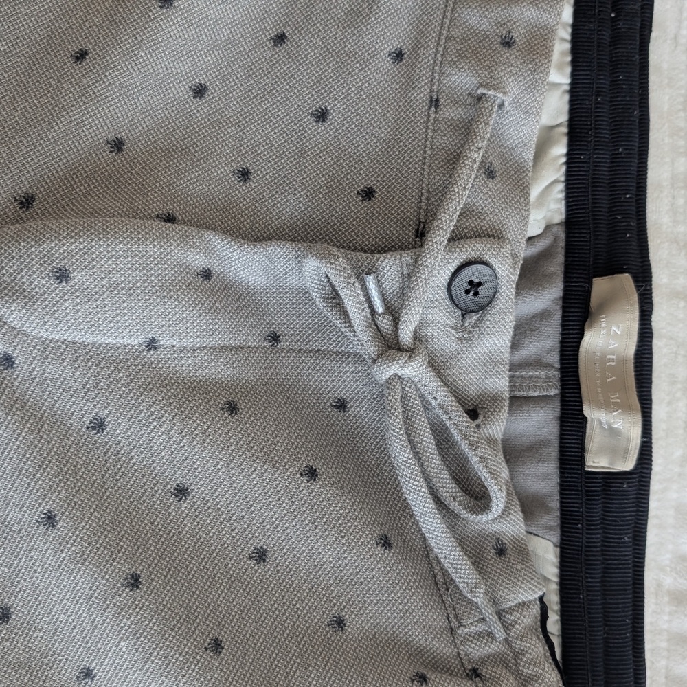 Summer Short Zara Man Gray Palm Trees Shorts